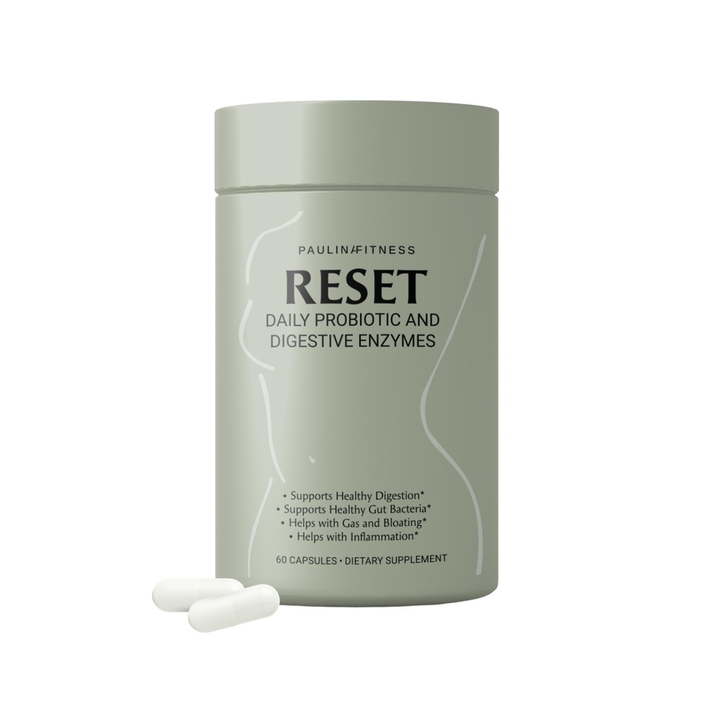 Reset Daily Probiotic + Prebiotic Plant Digestive Enzymes – Advanced Gut Reset for Women – Bloating Relief, Weight Management, Digestion, Gut Health – Vegan, Shelf-Stable – 60 Capsule (30-Day Supply)