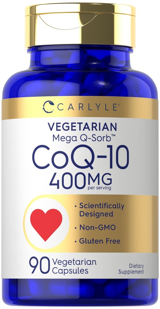 Carlyle CoQ10 400mg | 90 Count | Vegetariano, Non OGM e Gluten Supplemento gratuito