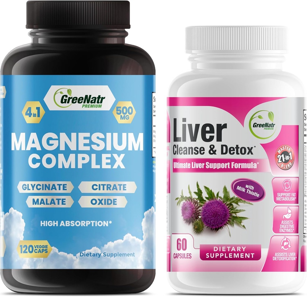 Detox & Repair Formula - Cardo al latte, Berberina, Ginger Plus Magnesio per una migliore funzione del sonno e del muscolo