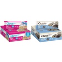 Torta di compleanno & Cookies & Cream Dipped Protein Bars, Alta Proteine, Senza glutine, Keto Friendly, 12 Contare Ogni