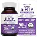 Organic 5-HTP - 200 mg | 99% 5HTP Concentrazione, Plus Cofactor Vitamin B6 & Lion’s Mane | Acqua estratto da Organic Griffonia Seeds | Support Mood, Cognition & Sleep (60 Capsule | 30 Serve)