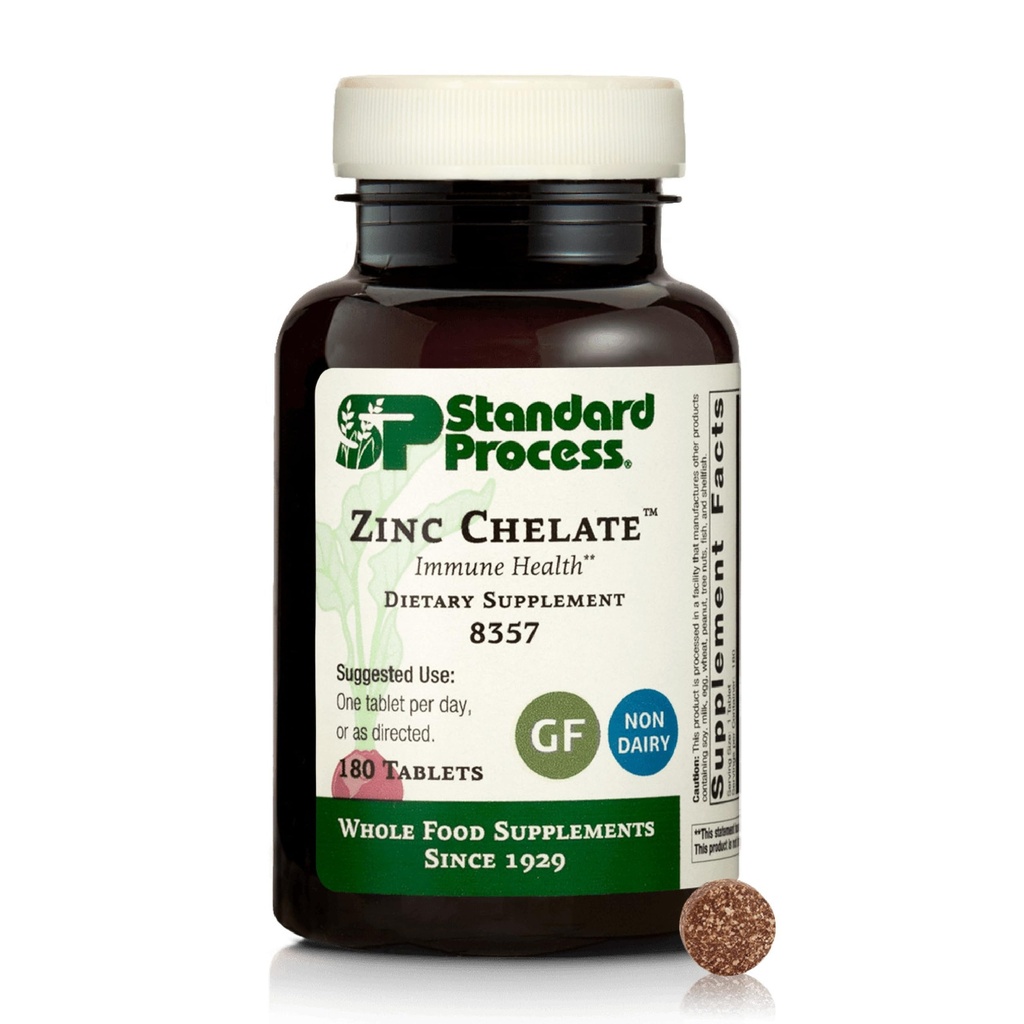 Chelato di zinco di processo standard - offre supporto immunitario naturale & Aids salute della pelle - Eccellente fonte di zinco - senza glutine, non-giornale & non-soia - 180 compresse