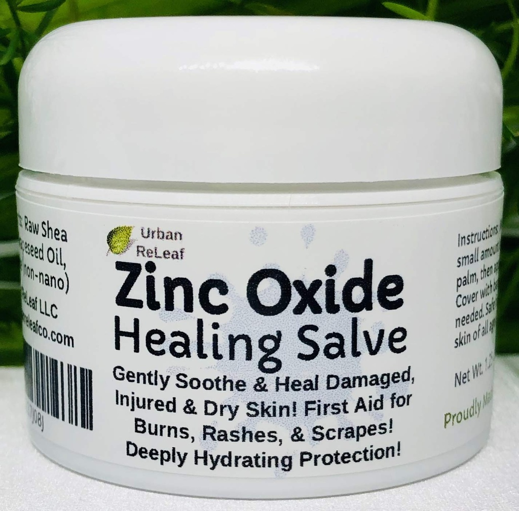 Urban Releaf Zinc Oxide Salve! Gently Soothe & Protegge la pelle danneggiata, ferita e secca! Primo soccorso, Burns, Rashes, Scrapes! Protezione profondamente idratante. 100% Naturale! Calma pelle delicata di tutte le età.