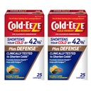 Cold-Eeze Plus Defense Citrus naturale con losanghe di zinco di sambuco, riduce la durata del freddo comune, Sambucus Nigra, Echinacea e Rose Hips, 25 Ct, Confezione da 2