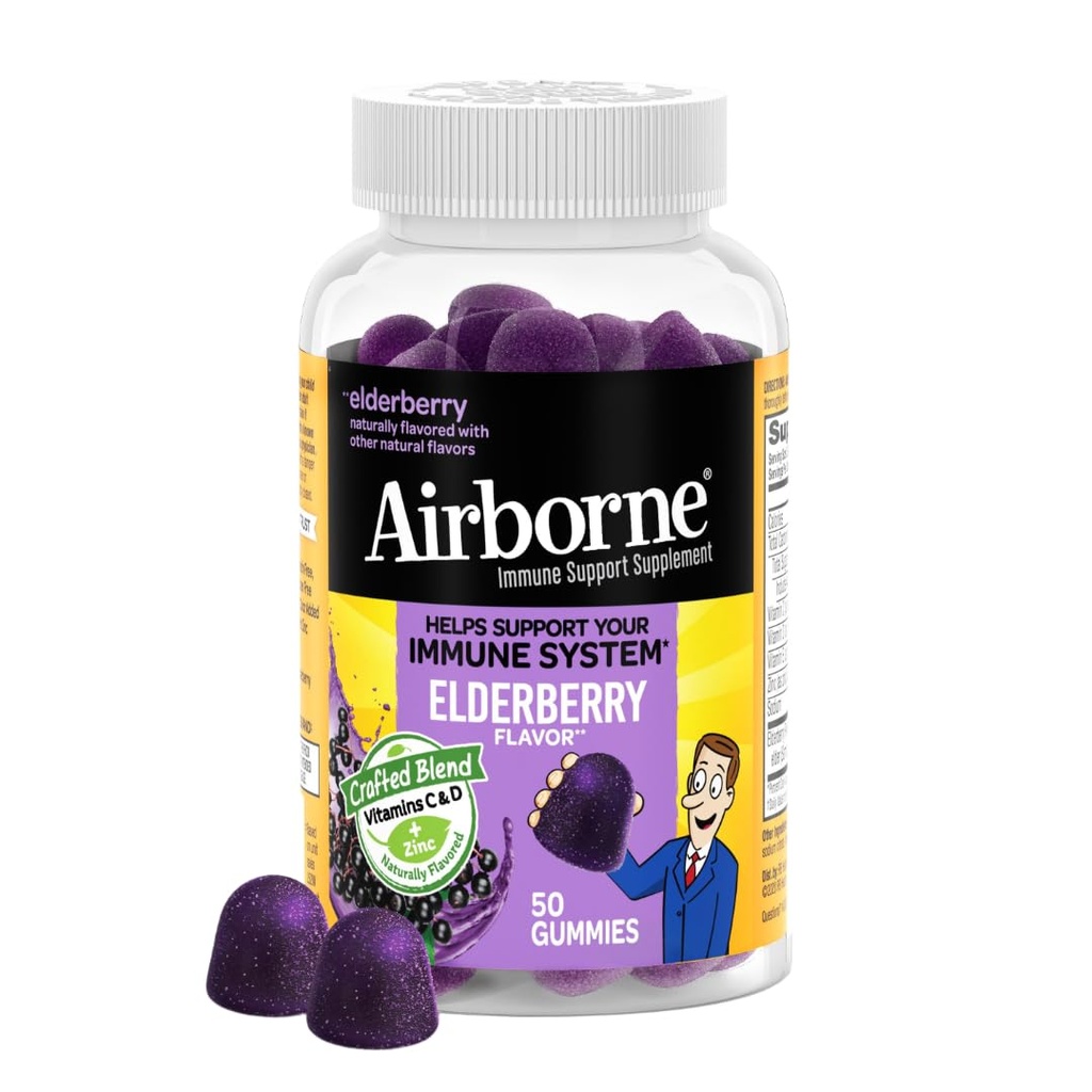 Zucchero + Zinco & Vitamina C Gummies Per Adulti, Supporto Immune Vitamina D & Zinc Gummies Con Potenti Antiossidanti Vitamine C D & E - 50 Gummies, Sapore di Mirtillo