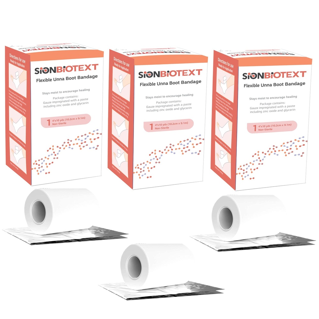 Unna Boot Zinco Bandage a compressione flessibile Mantenere il Moist Healing Ambiente Medico Abito Avvolto EMS First Aid Fornisce 4 pollici X 30 Foot Roll