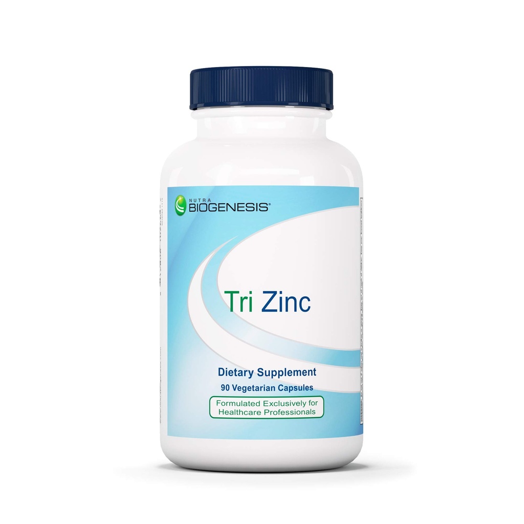 Nutra Biogenesis Tri Zinc - Chelated Zinc Glycinate Supplemento per gli uomini e le donne con rame per il supporto immunitario naturale e la salute della pelle, 30mg Chelate Per Pill - 90 capsule