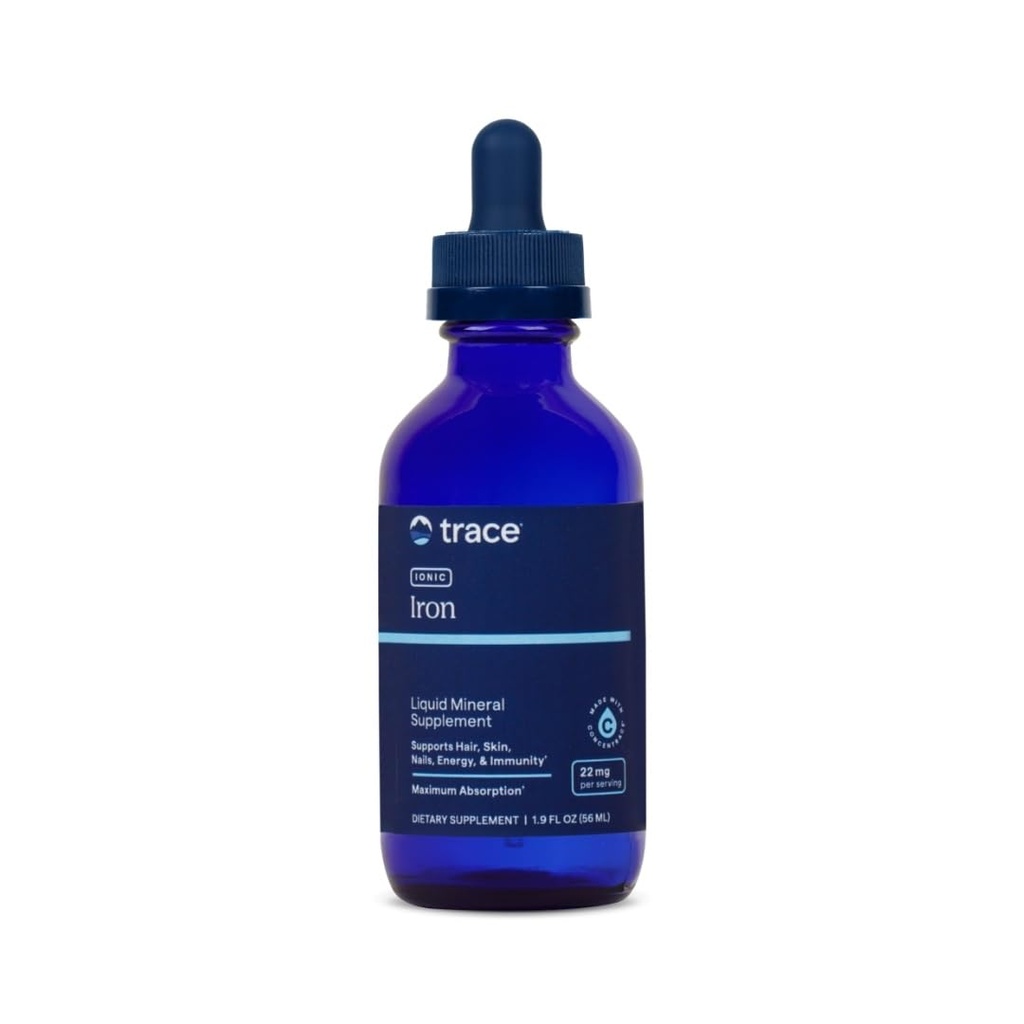 Trace Minerals Ionic Iron 22 mg - Supplemento dietetico al supporto Immune System Health & Energy - Liquid Ionic Trace Mineral Supplement con Ferrous Sulfate - 1.9 fl oz (Su 46 Serve)