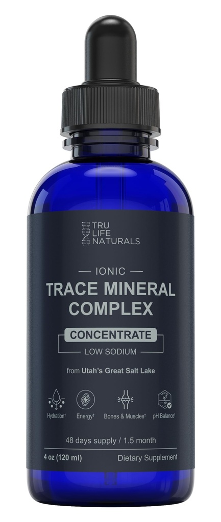 Complesso Minerale Trace – 4 oz (48Servings) – 72+ Minerali ionici Concentrato/Magnesio, Cloruro, Borone, Potassio/ Supporta l'idratazione & Electrolyte Balance