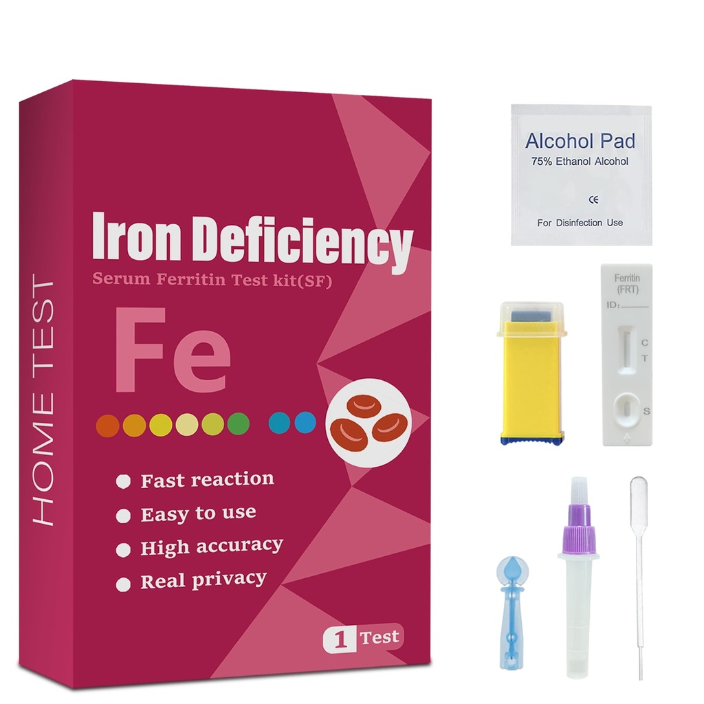 Kit di prova di carenza di ferro, adatto per bambini e adulti, kit di prova di ferro a-Home per l'anemia. Kit di prova di ferro per risultati rapidi e precisi
