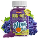 Vital+Boon - Ferro con vitamina C & B12 Gummies (60 conte) Vitale per la formazione delle cellule del sangue rosso | Grape Goccia Goccia Goccia Gomma Integratori della Mastica della frutta | Vegan, Non OGM, Gluten Free & Gelatin Free