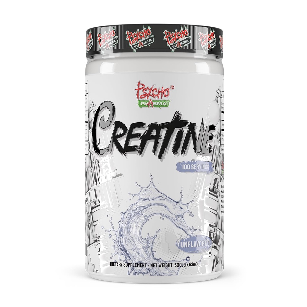 Psycho Pharma Creatine - 5g di Premium Creatine Monoidrato per Serving, 100 Serve