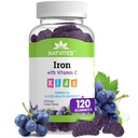 Gummie di ferro per bambini con vitamina C - Delizioso aroma di uva - Energy & Blood Health Support - Gluten Free Non OGM Integratore di ferro per bambini vegetariano per bambini e bambini Età 2+ (120 Conte)