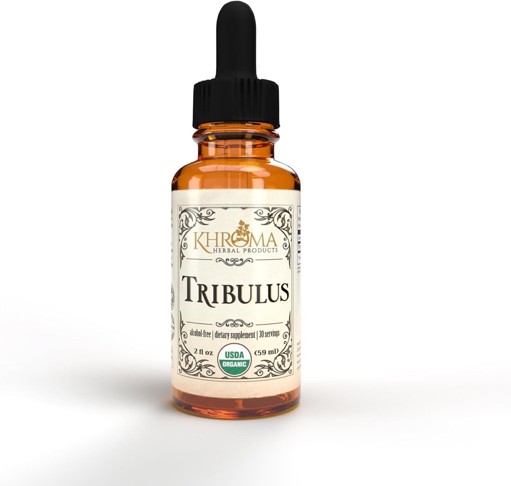 Khroma Herbal Products Organic Tribulus 30 Serve - 800 MG - Liquido Max Strength - Alcol-Free - 2 FL OZ