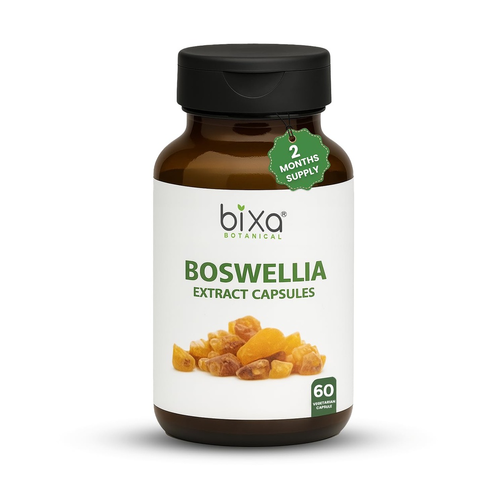 Bixa BOTANICAL Boswellia Serrata Extract Pure Premium Quality 65% Acido boswellico | Ayurvedic Natural Herbal Supplement | (450 Mg 60 Veg capsule)