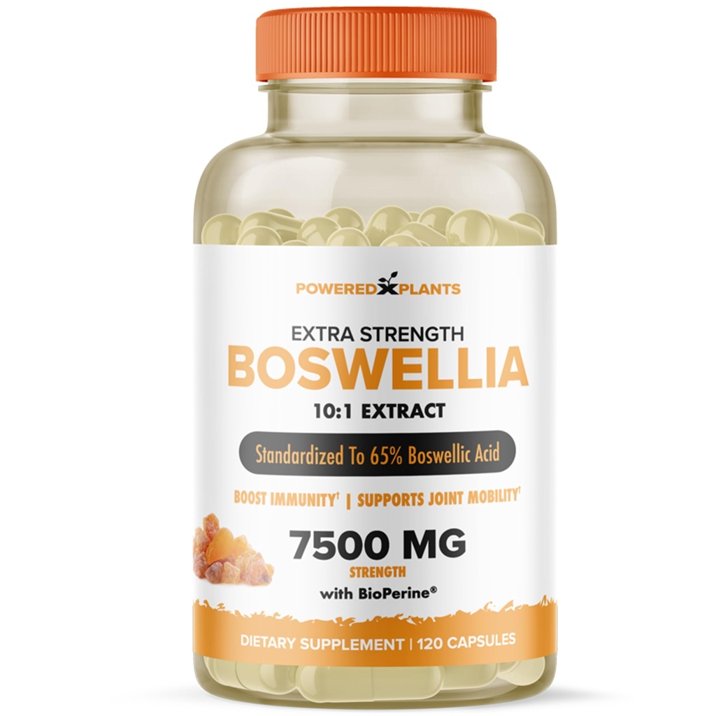 Integratore comune di supporto dell'estratto di Boswellia Serrata alimentato dalle piante – 65% di acidi boswellici ad alta potenza con BioPerine – Supporta l'immunità, la mobilità e la flessibilità – 120 capsule vegane