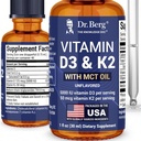 Dr. Berg Massima resistenza Vitamina D3 K2 Gocce liquide con olio MCT – 5.000 IU vitamina D3 liquida con K2 – Supporta ossa forti, cuore, energia, immunità e vitalità complessiva* - Non aromatizzato 1 Fl Oz