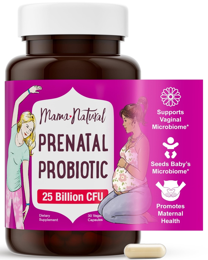 Probiotici prenatali naturali della mamma per le donne – Gut & supporto immunitario per la gravidanza, l'allattamento al seno e il post-parto* | 25 miliardi di CFU, 12 Strain Probiotic & Prebiotic Blend per sostenere mamma e bambino
