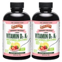 Confezione di 2 Vitamine D3+K2 Integratore Liquido per Bambini e Adulti, 5000 IU Vitamina D, Limonata Rosa, Non OGM, Glutine e Dairy Free, 5,6 oz