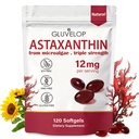 Astaxantina 12mg, Integratori Antiossidanti Premium Astaxantina, Supporta Occhio, Pelle, Immune, Circolazione Interna, Fresco Microalgae Fonte, Tripla Forza, Non OGM, Alimentazione 4 Mesi, 120 Softgels