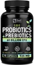 Probiotici e prebiotici + Probiotici SBO (60 miliardi di CFU | 90 capsule) Acidophilus Probiotico w. Saccharomyces Boulardii, Bifidobacterium + Spore Probiotici & Organic Sprouted Prebiotic Fiber Blend
