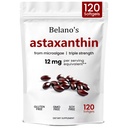 Astaxantina 12mg di Belano, Astaxantina Softgels, Premium Astaxanthin Antiossidante Supplemento | Supporto per la salute e l'energia, Non OGM, Vegan- Friendly & Gluten-Free - 120 Softgels (1 Borsa)