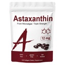 Zions Organics Astaxanthin 12mg, 120 Softgels, Premium Astaxanthin Antiossidante Supplementi, Supporta Immune, Pelle, Occhi e Joint Health-Non-GMO, Gluten-Free, 4 Mesi di alimentazione, 120 Serve