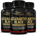 FREZZOR Astaxanthin nero con UAF1000+ Super Antiossidante, Supporta il cuore, Eye & Brain Health, Anti-invecchiamento Skincare & Cellular Protection, 12 mg Astaxanthin per Serve, 180 Softgels, 3 mesi di fornitura