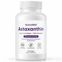 Nutrawell Astaxanthin - Supplemento giornaliero di benessere antiossidante con naturale origine Astaxanthin Clean Formula per Active Adult Lifestyle Facile da prendere Capsule - 90 Softgels (1)