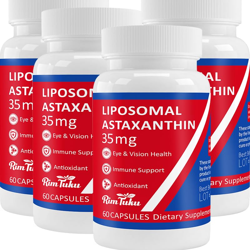 35mg Liposomal Astaxanthin Supplemento - Supporto potente antiossidante per pelle, Joint & Eye Health - Formula naturale anti-invecchiamento con Pure Astaxanthin - Vegan, Non-GMO, 240 capsule