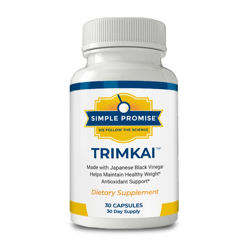 Semplice Promise TrimKai - Capsule di Aceto Nero Giapponese per il supporto Metabolismo - con Astaxanthin 12mg, Estratto di Pepe Nero - Formula a base vegetale - 30 Capsule