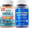 Vegan Omega 3 Gummies 1280mg + Methylene Blu Gummies per l'uomo