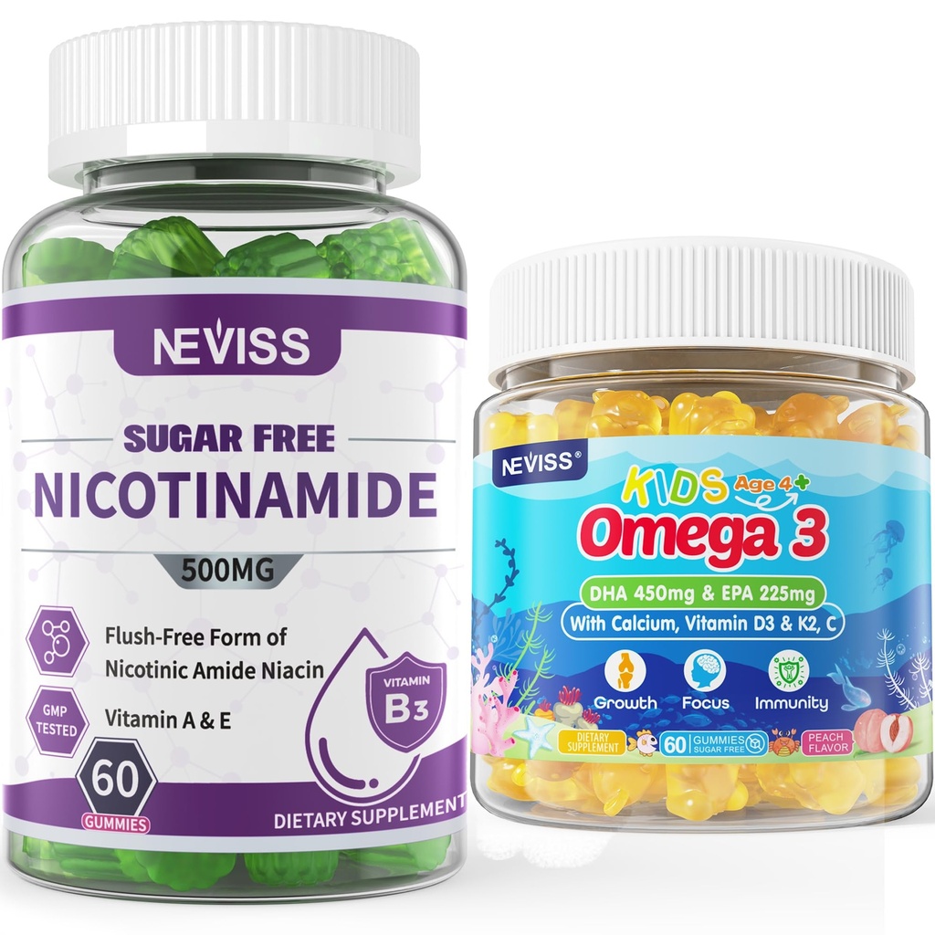 NEVISS Nicotinamide Gummies + Bambini Omega 3 Gummies