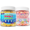 Bambini Multivitaminici etilati con calcio, probiotici + Omega 3 Gummies con vitamina D3 & K2, C, DHA