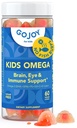 GOJOY Kids Omega 3 DHA Gummies – No Fish Burps, No Sugar – Brain, Eye & Immune Support – Plant-Based Omega-3 da Algae – Vegan, Clean DHA per bambini, bambini e bambini Età 3+