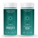 Iwi Omega-3 & DHA Omega-3 Bundle, 30 Serve, Vegan pianta-based Algae Omega 3, Krill & Fish Oil Alternative, No Fishy Aftertaste