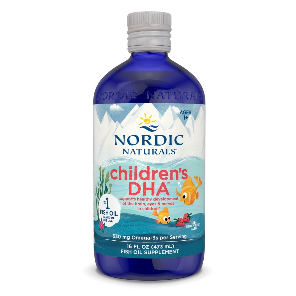 Nordic Naturals DHA per bambini, Fragola - 16 oz per bambini - 530 mg Omega-3 con EPA & DHA - Sviluppo del cervello & Funzione - Non-GMO - 192 Serve (Pack of 2)