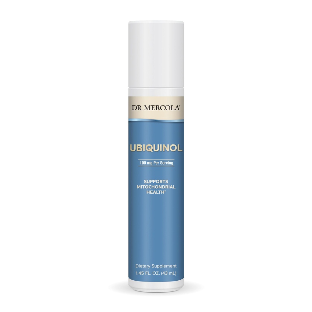 Dr. Mercola Ubiquinol Pompa liquida, 1.45 Fl. Oz. (43 mL), Circa 18 Serve, Integratore alimentare, Supporta la salute mitocondriale, Non OGM