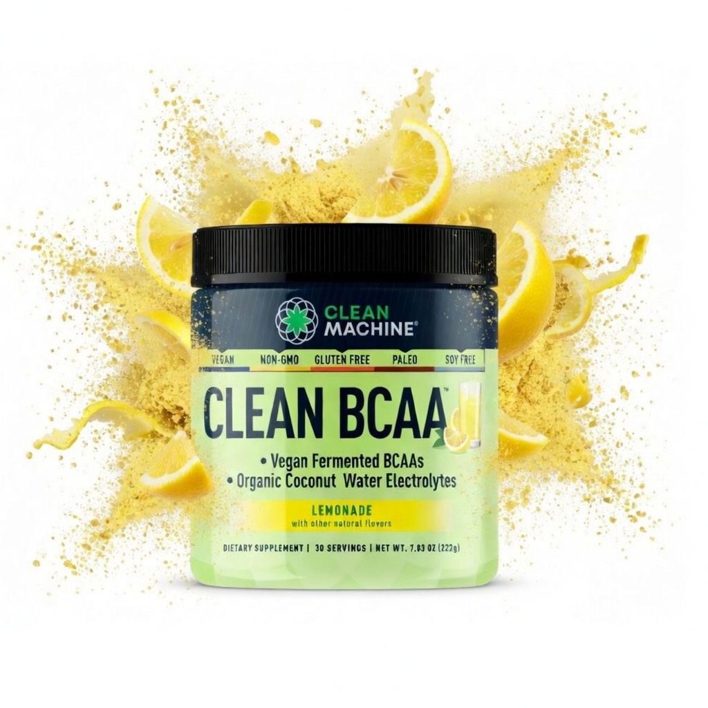 Clean BCAA - 2:1:1 Alimentazione Fonte BCAAs Polvere & Coconut Water Electrolytes Recovery & Amino Energy Supplement - Award Winning Vegan Amino Acid Supplement - 30 Servings - Lemonade