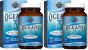 Giardino della vita Oceani 3 Oltre Omega-3 con OmegaXanthin, EPA, DHA Supplementi, Olio di pesce con 1200 mg Omega 3, Astaxanthin & Brown Seaweed Extract - 60 Softgels, (Pack of 2)