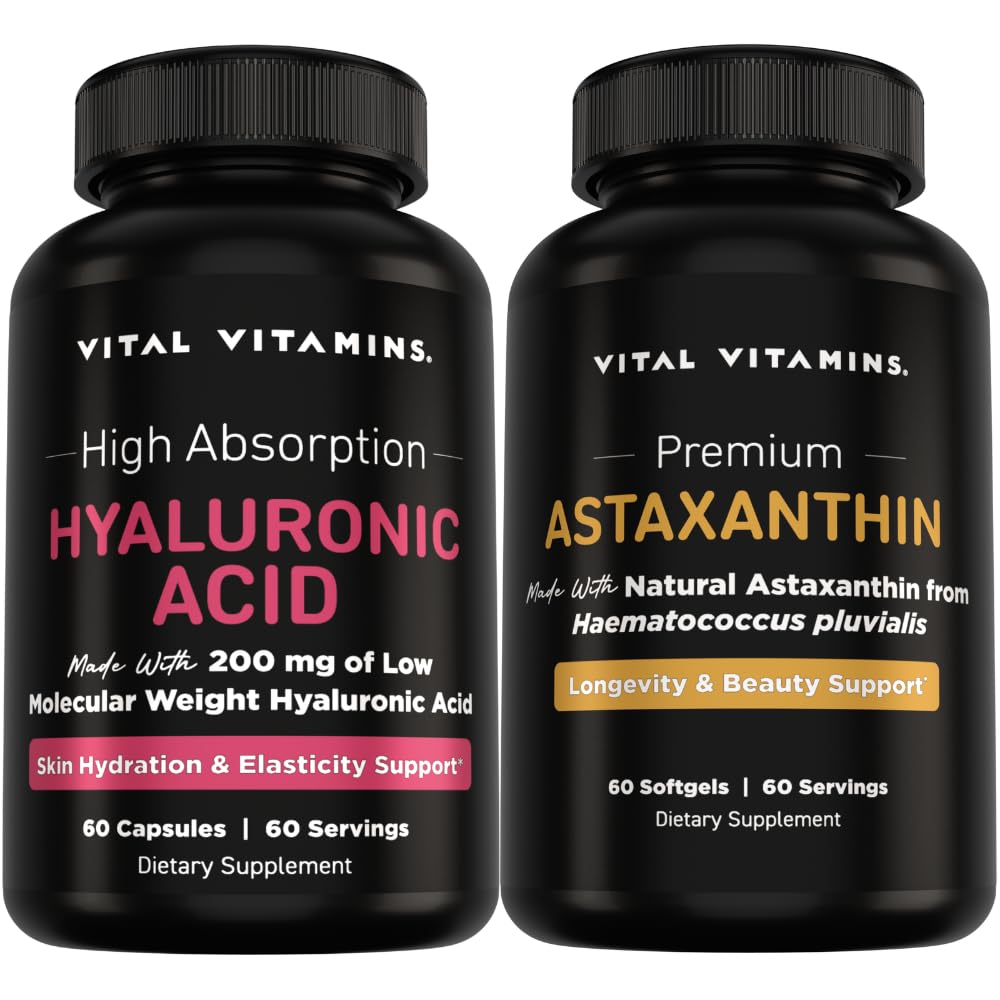 Vitamine vitali Acido Ialuronico puro 60 ct + Astaxantina 60 ct