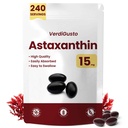 15mg Astaxanthin | 240 Softgels | Integratori Astaxanthin | Alimentazione 8 mesi | Supporto antiossidante, Occhio e salute | Circolazione interna | Non OGM, Senza glutine, Nessuna soia