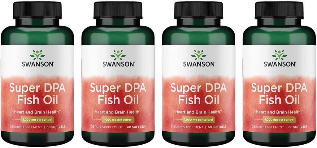 Swanson Super Dpa Fish Oil 1.000 mg 60 Sgels (4 Confezione)