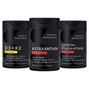 Pacchetto di supporto antiossidante Sport Research® w/Astaxanthin 12mg, vitamina D3 5000iu + K2 100mcg, e Lutein 20mg + Zeaxanthin 4mg Supplementi - Vegan Certified · Non-GMO · Gluten & Soy Free
