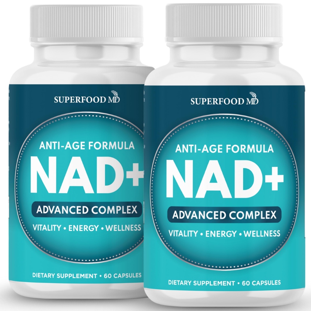 NAD+ Supplemento Liposomico + Resveratrolo per le donne & uomini, Astaxantina, CoQ10, Acido alfa lipoico, Tè verde - 120 Conte