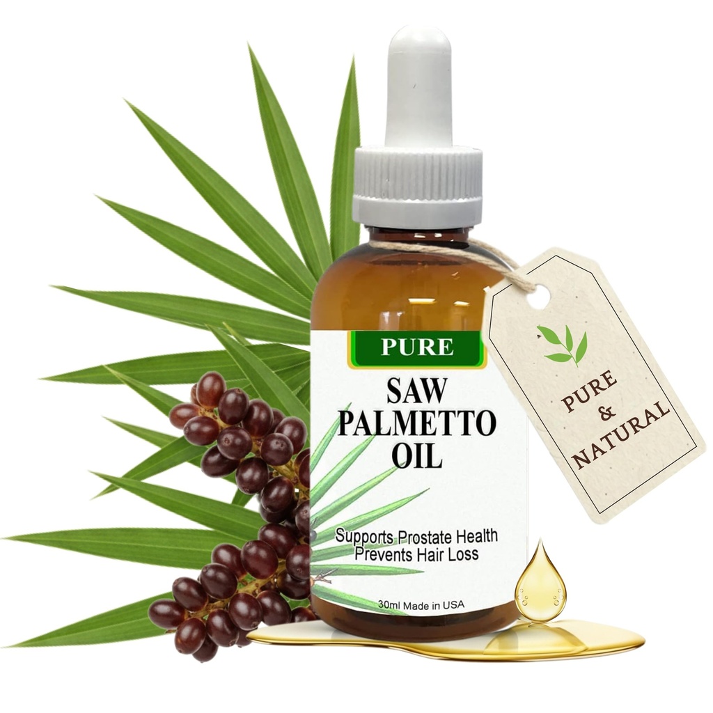 Olio Pure Saw Palmetto – 95-98% Estratto organico concentrato – Sega liquida Palmetto per gli uomini e le donne – alternativa alle capsule & polvere – 1 Fl Oz
