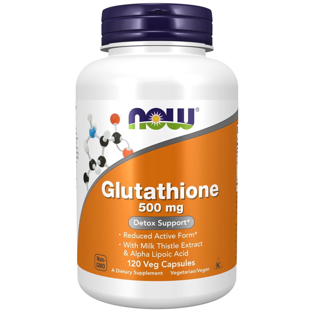 Ora integratori alimentari, Glutathione 500 mg, con estratto di cardo al latte e acido lipoico alfa, Neutralizzatore radicale libero*, 120 capsule di veg, Beige