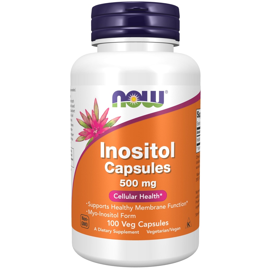 NOW Integratori, Inositolo 500 mg, Funzione Membrana sana*, Salute Cellulare*, 100 capsule di Veg