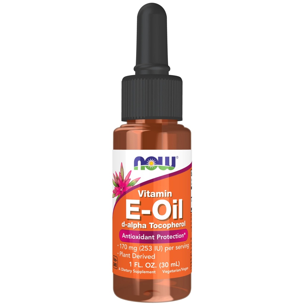 NOW Integratori alimentari, Vitamina naturale E-Oil Liquido (D-Alpha Tocopherol), Protezione Antiossidante*, 1-Oncia