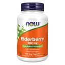 NOW Integratori alimentari, Elderberry (Sambucus nigra)500 mg, 10:1 Concentrato, 120 capsule di veg